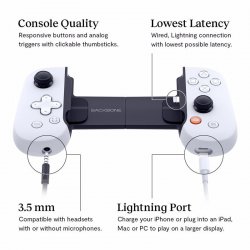 Backbone One Playstation Phone Controller - iPhone Lightning White - Cloud and remote gaming