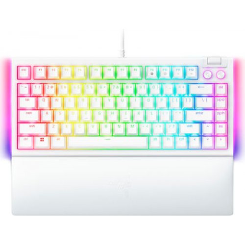 Razer BLACKWIDOW V4 75% WHITE - Mechanical RGB Gaming Keyboard - Hot-Swappable - Orange Tactile Swit