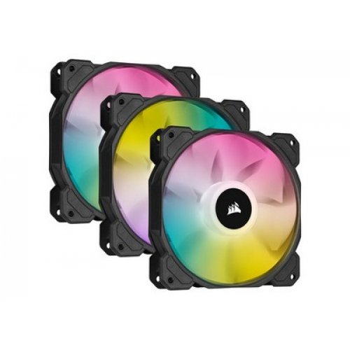 CORSAIR SP120 RGB ELITE Performance 120mm PWM Fan - Triple Pack with Lighting Node CORE