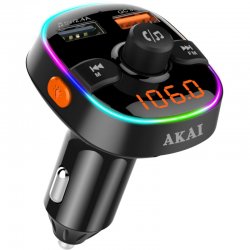 Akai FMT-52BT FM transmitter με LED, Hands Free, φορτιστή αυτοκινήτου, Bluetooth, micro SD, και 2 USB