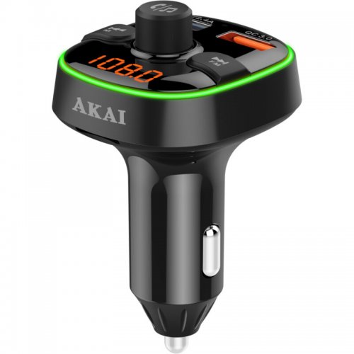 Akai FMT-52BT FM transmitter με LED, Hands Free, φορτιστή αυτοκινήτου, Bluetooth, micro SD, και 2 USB