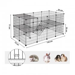 Μεταλλικό Πάρκο Μικρών Ζώων 143 x 73 x 71 cm Songmics LPI02H