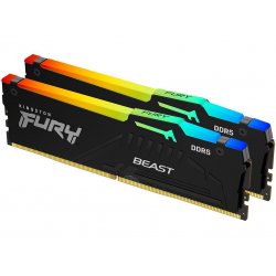 KINGSTON Memory  KF560C30BBEAK2-64 FURY Beast Black RGB DDR5, 6000MT/s, 64GB KIT OF 2, EXPO