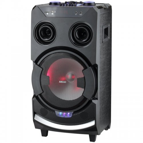 Akai ABTS-112 Φορητό Bluetooth karaoke party speaker με LED, USB, Aux-In, ασύρματο μικρόφωνο