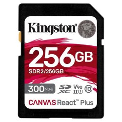 KINGSTON Memory Card Secure Digital Canvas React Plus SDR2/256GB, Class 10, UHS-II, U3, V90