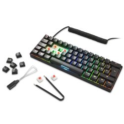 Sharkoon Skiller SGK50 S4 Gaming Μηχανικό Πληκτρολόγιο 60% με Kailh Red διακόπτες και RGB φωτισμό Αγγλικό US (SGK50S4BKRD) (SHRS