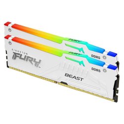 KINGSTON Memory  KF560C30BWAK2-64 FURY Beast WHITE RGB DDR5, 6000MT/s, 64GB KIT OF 2, EXPO