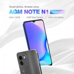 AGM NOTE Ν1 Μπλε Smart κινητό τηλέφωνο 8πύρηνο, Dual SIM και Camera 50MP (8GB/128GB) με Bluetooth, USB, SD, 4G, GPS, 6.52", HD+,