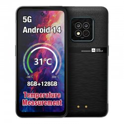 AGM X6 Μαύρο Smart αδιάβροχο κινητό τηλέφωνο 5G, 8πύρηνο, ανθεκτικό σε πτώση IP68/69Κ (8GB/128GB), Android 14 με Bluetooth, USB,